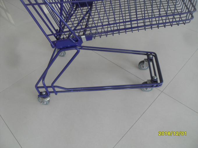 Easy Push Handle Wire Shopping Trolley , 4 Wheel Shopping Trolley Red Plastic Parts