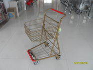 Supermarket 40 L Singel Basket Metal Shopping Cart With Wheels And Front Bumper