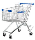 125L Toddler Metal Supermarket Cart With Beer Rack / 4 Swivel 4 Inch PU Wheel