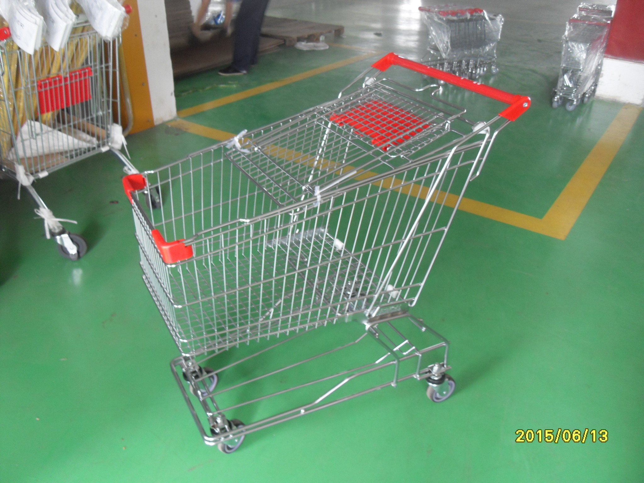 125L Supermarket Shopping Trolley , American Baby Seat Wheeled Shopping