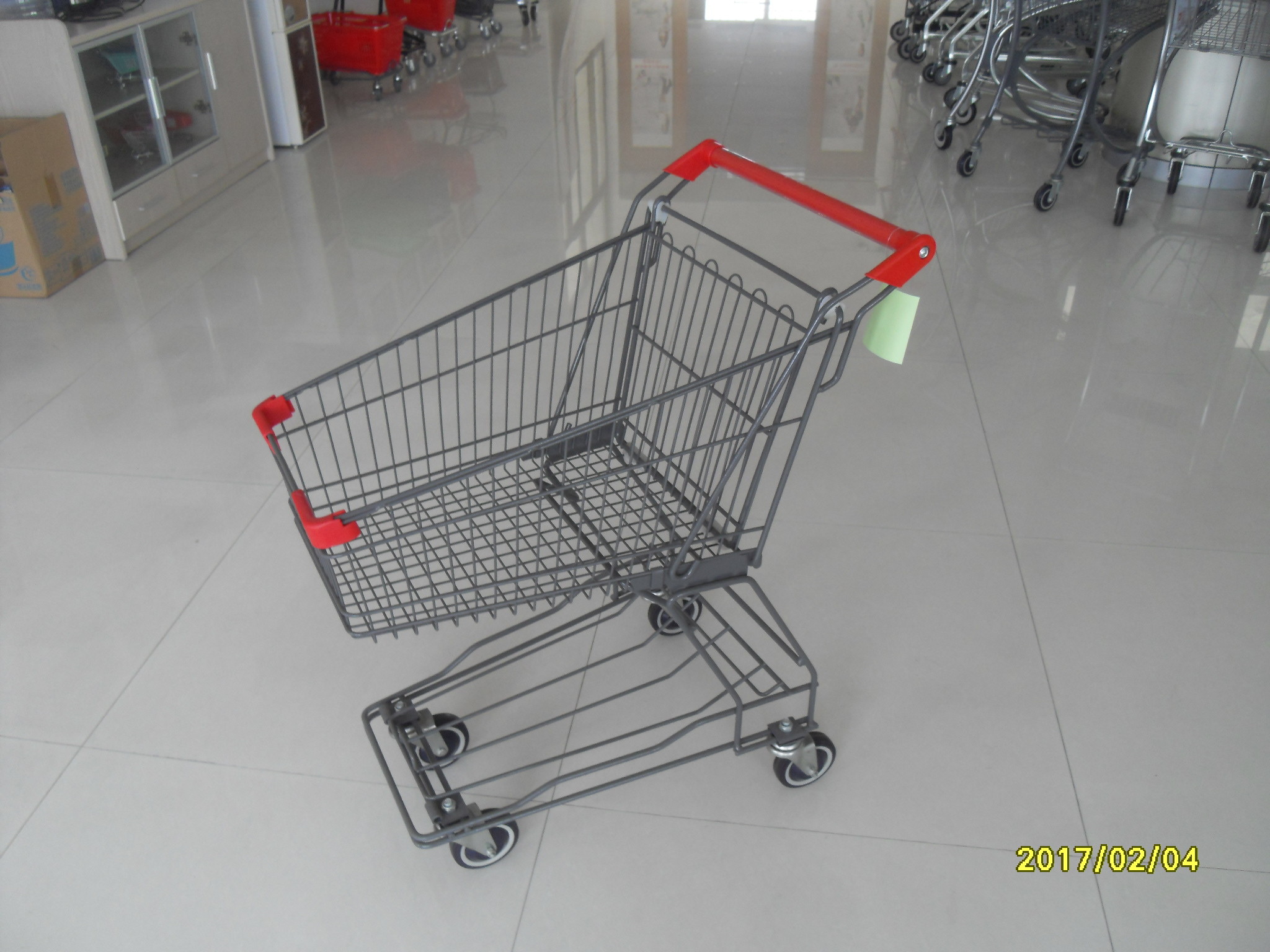 CE Certificated 45L Metal Shopping Trolley , Wire Shopping Carts With