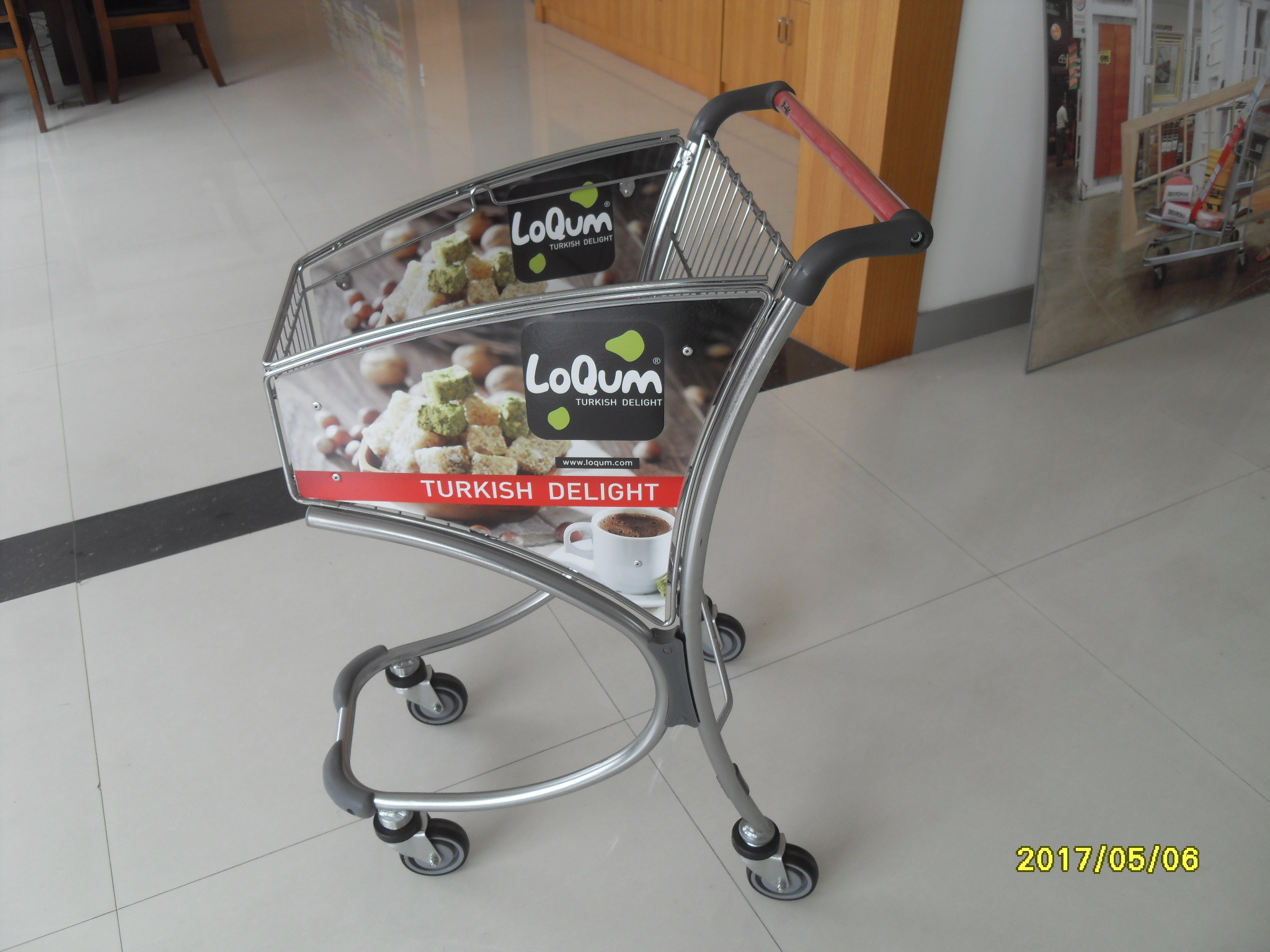 Small Anti Theft 40L Supermarket Shopping Trolley / Airport Shopping