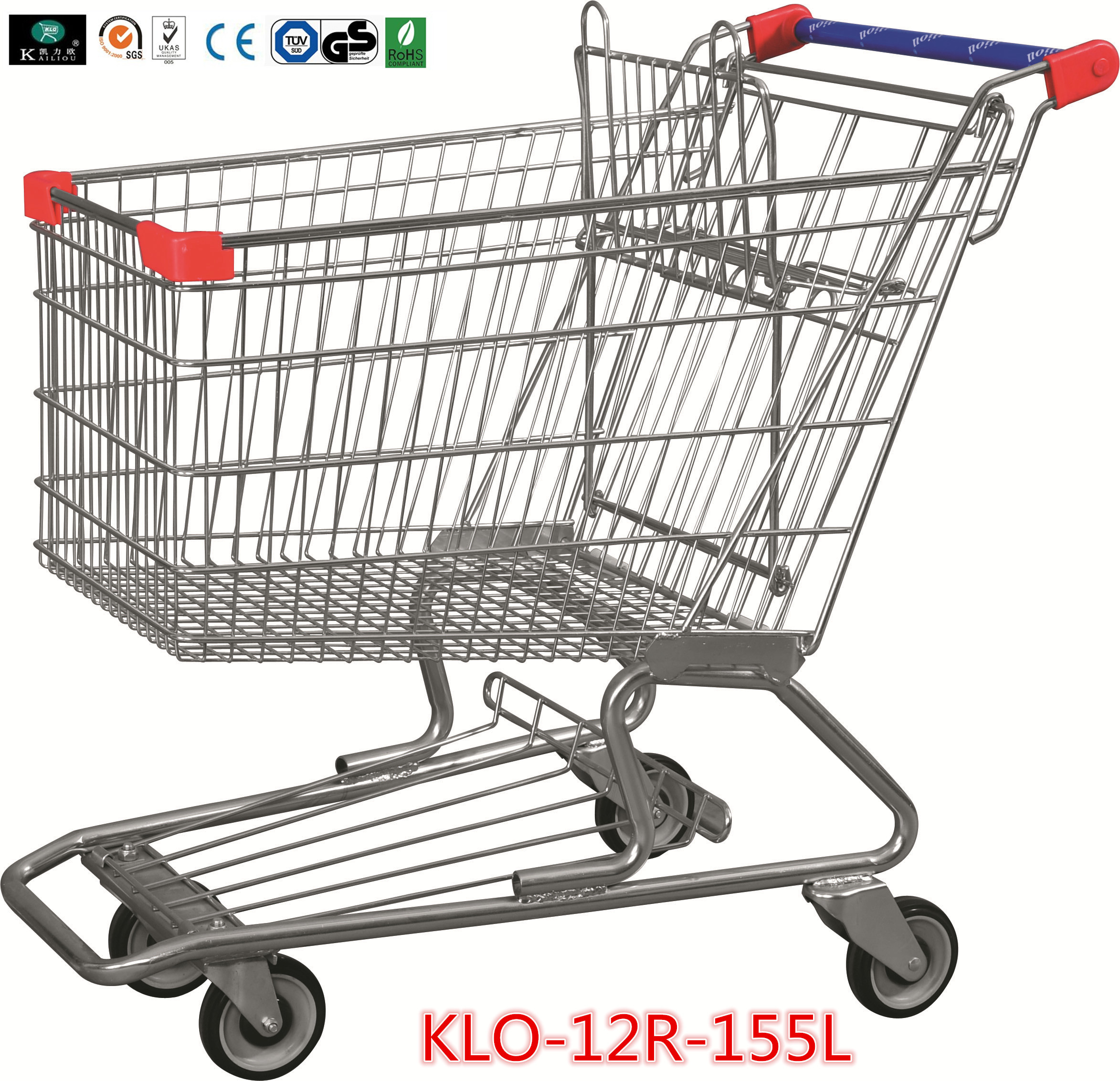 grey powder color Shopping Cart with baby seat