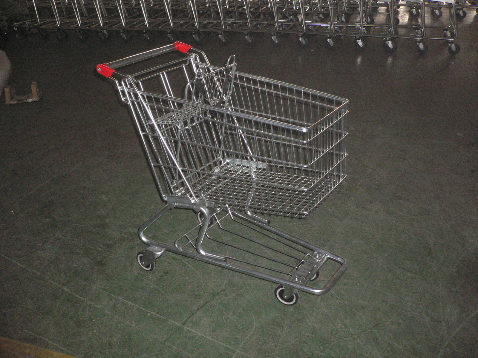European Type Supermarket Shopping Carts with PU casters , shopping
