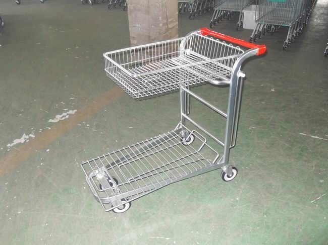 135L Metal Wire UK Shopping Cart With 4x5inch swivel flat TPE black casters 135L Metal Wire UK Shopping Cart With 4x5inch swivel flat TPE black casters