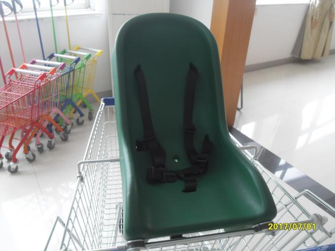 Anti Theft 210L Supermarket Shopping Trolley With Baby Capsule GS / ROSH