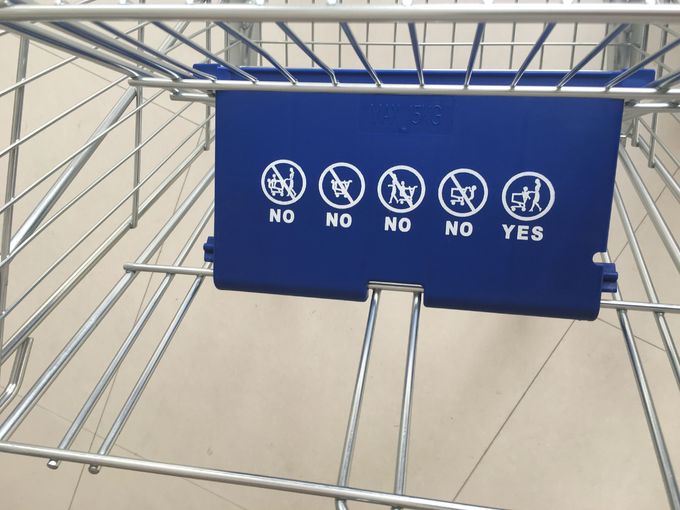 Metal Wheeled Supermarket Shopping Carts With Safety Anti - UV Plastic Parts