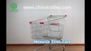 210 Liter Duits Groot het Winkelen Karretje Één Eindeboodschappenwagentje met Vouwbaar Bierrek