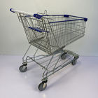 180L TPR Castors Grocery Shopping Trolley Asian Style Supermarket Metal Shopping Trolley