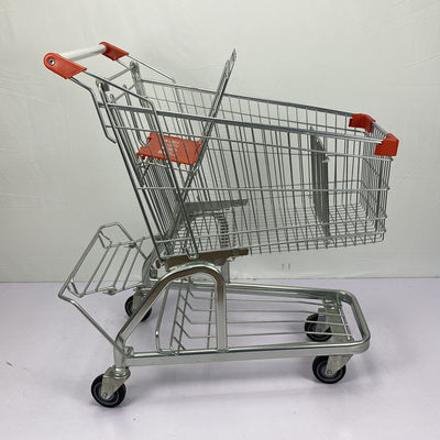 kaufen deutsches Lebensmittelgeschäft-Stahleinkaufswagen des Supermarkt-125L mit Metallbier-Gestell online manufacture