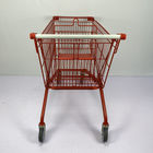 Red Steel Shopping Cart CE Certificate 180L European Large Shopping Cart