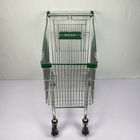 Customized 275L Warehouse Supermarket Shopping Trolley With Green Plastic Parts And Elevator Wheels