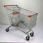 Warehouse Supermarket Zinc Metal Shopping Cart 210L European Style