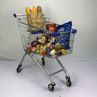 Supermarket 125L Lightweight Shopping Trolley Cart With TPR Wheels
