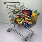 Australian Type Supermarket Shopping Trolley 125L Grocery Trolley Cart With PU Wheels