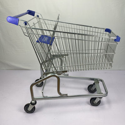 comprar Rodas de aço do plutônio do trole do supermercado alemão do one-stop shopping do mantimento da grande capacidade do estilo 150L com as peças plásticas azuis online manufacture