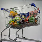 German Style 150L Large Capacity Grocery One-Stop Shopping Supermarket Steel Trolley PU Wheels With Blue Plastic Parts