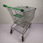 Large Capacity 210L Chain Grocery Wire Shopping Trolley American Style Zinc Powder Coating
