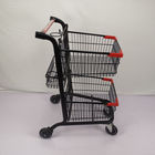 Three Basket 80L Shopping Basket Trolley Carbon Steel Q195 Metal Shopping Cart