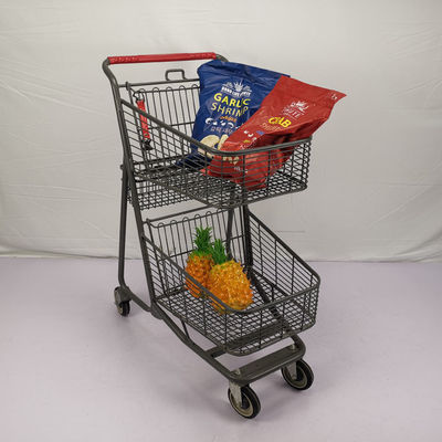 acheter Chariot personnalisable d'épicerie de supermarché de Gray Shopping Basket Trolley Chain de la CE avec 4