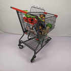 American Style 125L Steel Shopping Cart With 4" PU Wheels Large Metal Trolley