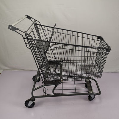 acheter caddie en acier de revêtement de poudre de 150L Grey Metal Shopping Trolley Zinc online manufacture