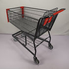 American Style 125L Warehouse Grocery Shopping Trolley With Collision Angle Tente TPR Wheels