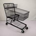 Customized 100L Large Basket Supermarket Shopping Trolley With Handle Small Basket