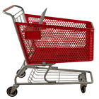 Double Layer Plastic Shopping Carts 110kgs Loading Capacity Plastic Grocery Cart