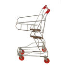 Zinc Hand Push 4 Wheels Shopping Basket Trolley Powder Coating With Printing Logo