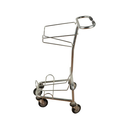 acheter Les doubles couches remettent le chariot à achats de fil en métal des caddies de panier 45L online manufacture