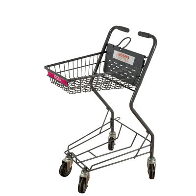 acheter Chariot se pliant commode de panier de supermarché de zinc de Gray Two Basket Shopping Trolley online manufacture