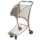 Aluminum Chrome Plated Airport Luggage Trolley Small Luggage Cart Lightweight