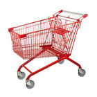 Red 180L European Style Shopping Cart Supermarket Trolley Large Capacity Wholesale