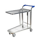 Steel Flatbed Double Deck Trolley 200kg Bearing Warehouse Trolley Cart
