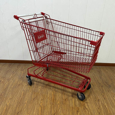 210L Asia And German Wire Supermarket Shopping Push Cart Grocery Shopping Trolley