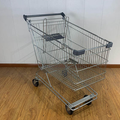 240L Australian Style General Purpose Supermarket Trolley With Grey Plastic Parts