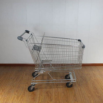 215L Australian Style General Purpose Assorted Supermarket Shopping Trolley Grey Plastic Pu Wheels