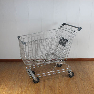215L Australian Style General Purpose Assorted Supermarket Shopping Trolley Grey Plastic Pu Wheels