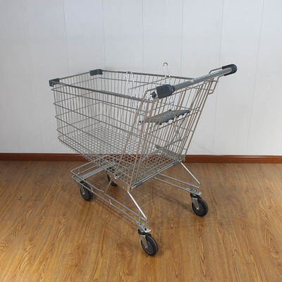 215L Australian Style General Purpose Assorted Supermarket Shopping Trolley Grey Plastic Pu Wheels