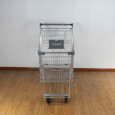 215L Australian Style General Purpose Assorted Supermarket Shopping Trolley Grey Plastic Pu Wheels