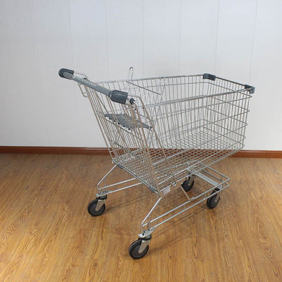 215L Australian Style General Purpose Assorted Supermarket Shopping Trolley Grey Plastic Pu Wheels