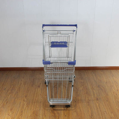 100L Grocery store Rolling Trolley Steel Powder Coating German type Steel Shopping Cart