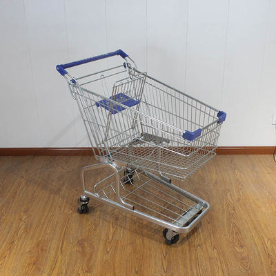 100L Grocery store Rolling Trolley Steel Powder Coating German type Steel Shopping Cart