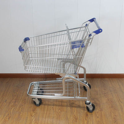 100L Grocery store Rolling Trolley Steel Powder Coating German type Steel Shopping Cart