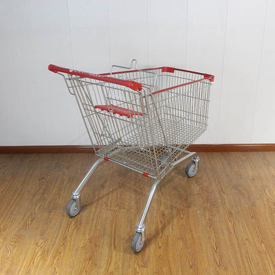 180L General store Galvanized European Market Supermarket Shopping Trolley with edge wrapping strips