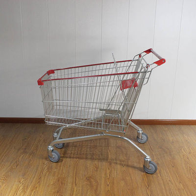 180L General store Galvanized European Market Supermarket Shopping Trolley with edge wrapping strips