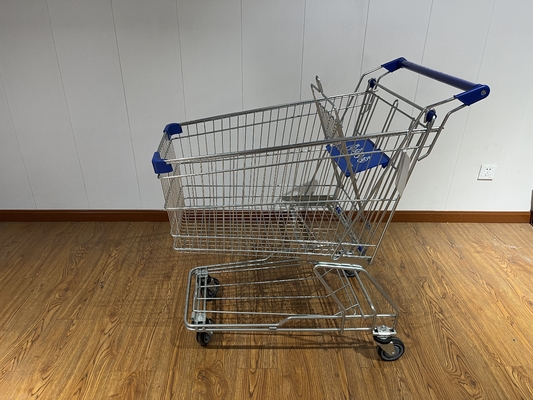 125L Metal Retail Powder Coating Foldable Steel Shopping Trolley for Supermarket Shopping Assistance