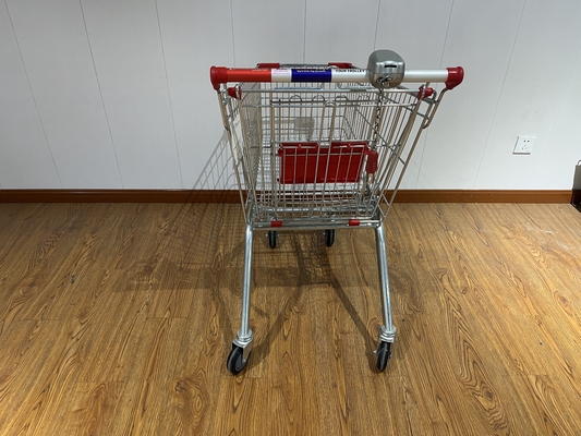 125L Retail carring Large Capacity Foldable Metal Shopping Trolley With Child Seat