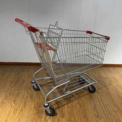 180L General store Supermarket Trolleys American style Supermarket Shopping Trolley with 5 inch wheels